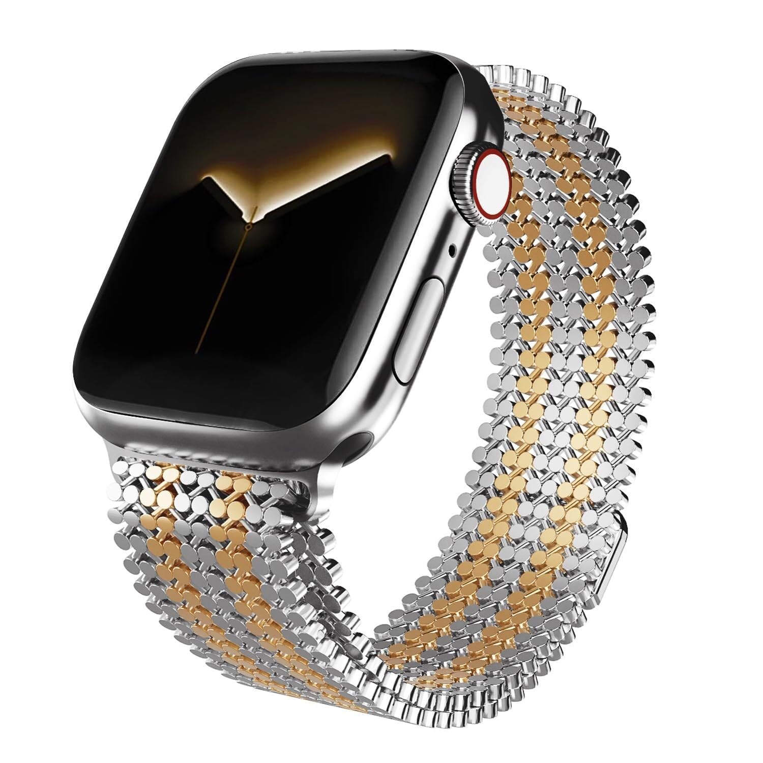 Pasek do zegarka ze stali nierdzewnej, do zegarka Apple Watch Band 38/40/41 mm, dla kobiet i mężczyzn, paski do smartwatcha, regulowany pasek, magnetyczne zapięcie, struktura molekularna, opaska