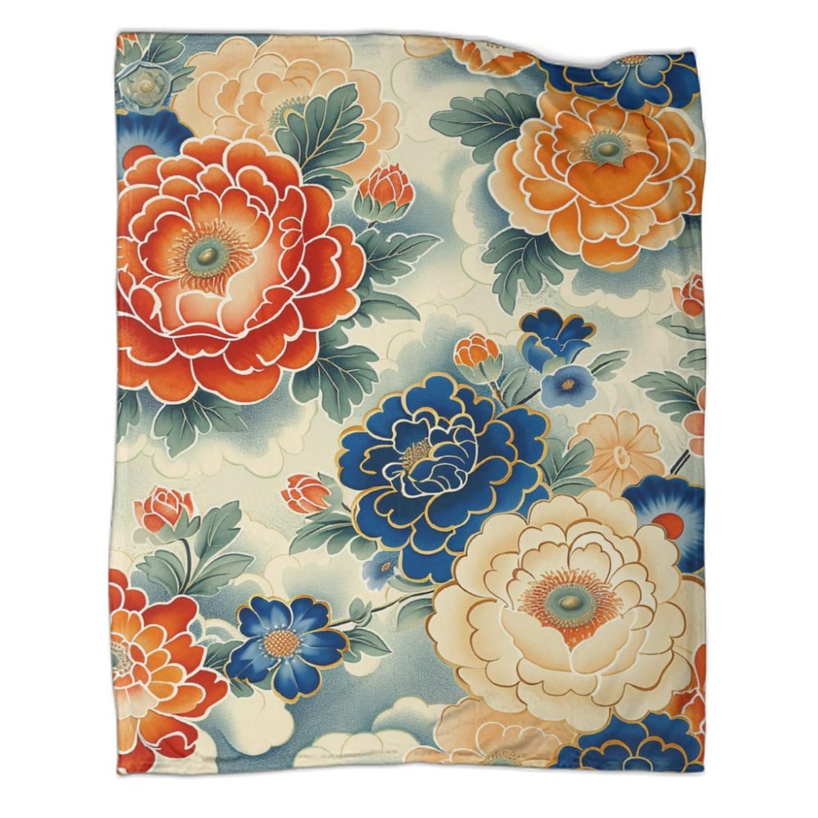 Couverture chaude et isolante à motif fleurs pour affronter les nuits fraîches