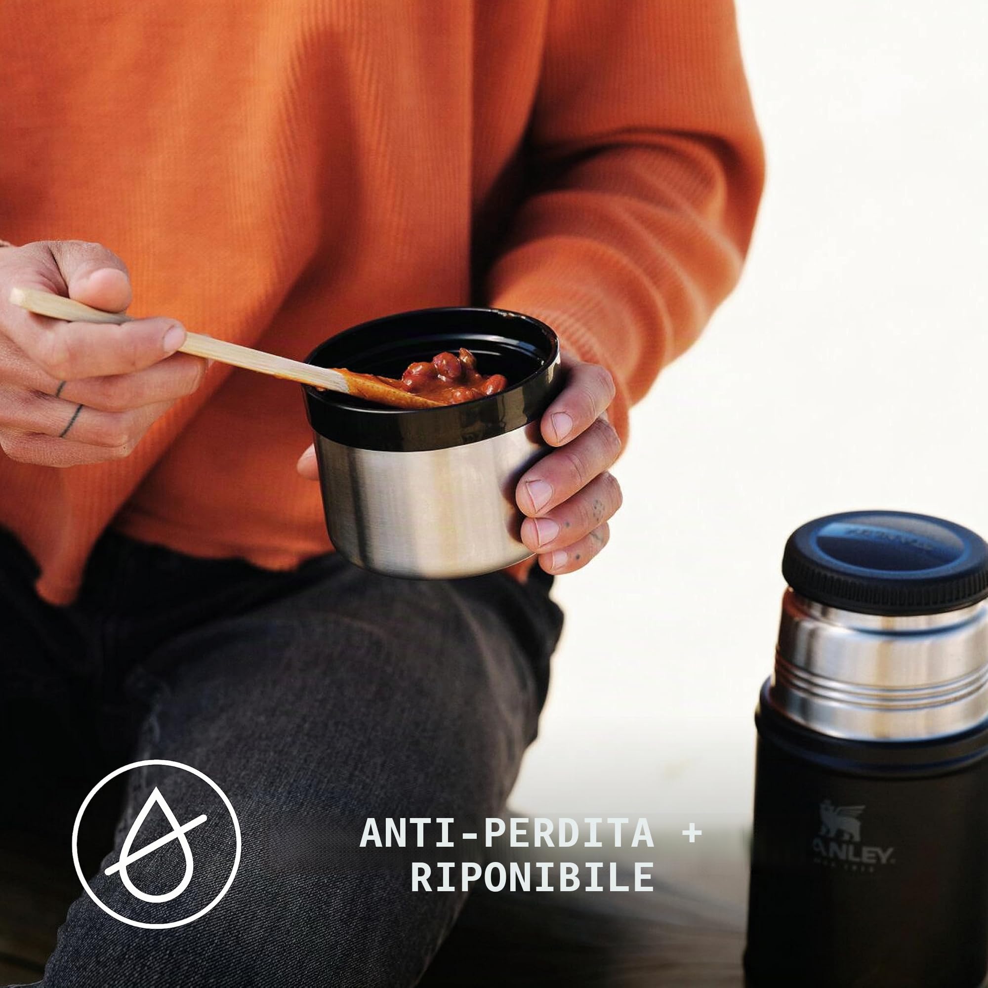 STANLEY Classic Legendary Food Jar 0.94L - Contenitore Termico Per Alimenti Caldi - Thermos - Lavabile In Lavastoviglie - Portavivande - Senza BPA & Acciaio Inox - Hammertone Green