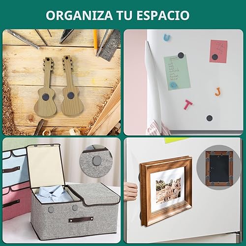 Miniatura 6 de TRYMAG Imanes pequeños para manualidades con respaldo adhesivo, 5 tamaños diferentes, 50 piezas de imanes circulares redondos fuertes de cerámica