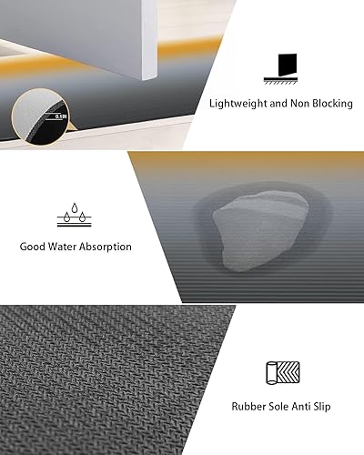 Miniatura 8 de Tapete de baño de invierno para bañera, antideslizante, de secado rápido y absorbente, de tierra de diatomeas, fregadero, cocina, sala de estar,