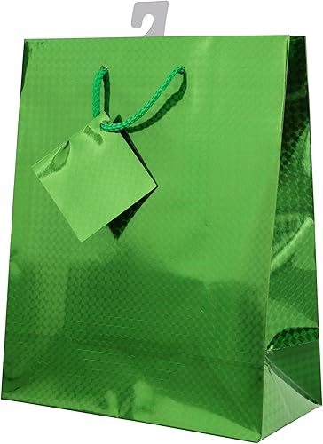 Miniatura 8 de Fifth Ave Kraft Bolsas de regalo con hologramas, asas de cuerda, medianas, paquete de 12