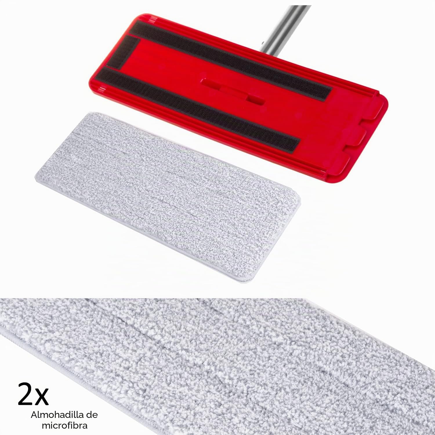 Juego de fregona Plana MaxiClean con Cubo de Limpieza 2 en 1 Juego de mopa de 5,7 l Limpiador de Suelo Limpiador de Cabezal Giratorio de 360° (Juego de fregona Plana y Cubo + 2 Fundas de Repuesto