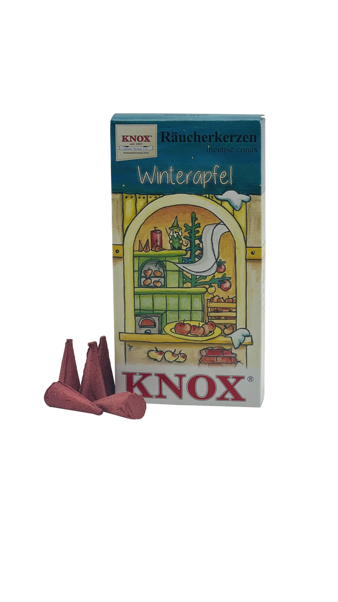KNOX Christmas Bakery Incense Cones – Scent: Winter Apple – Quantity: 24 Pieces – Burn Time: Approx. 10-15 Minutes – Made in Germany