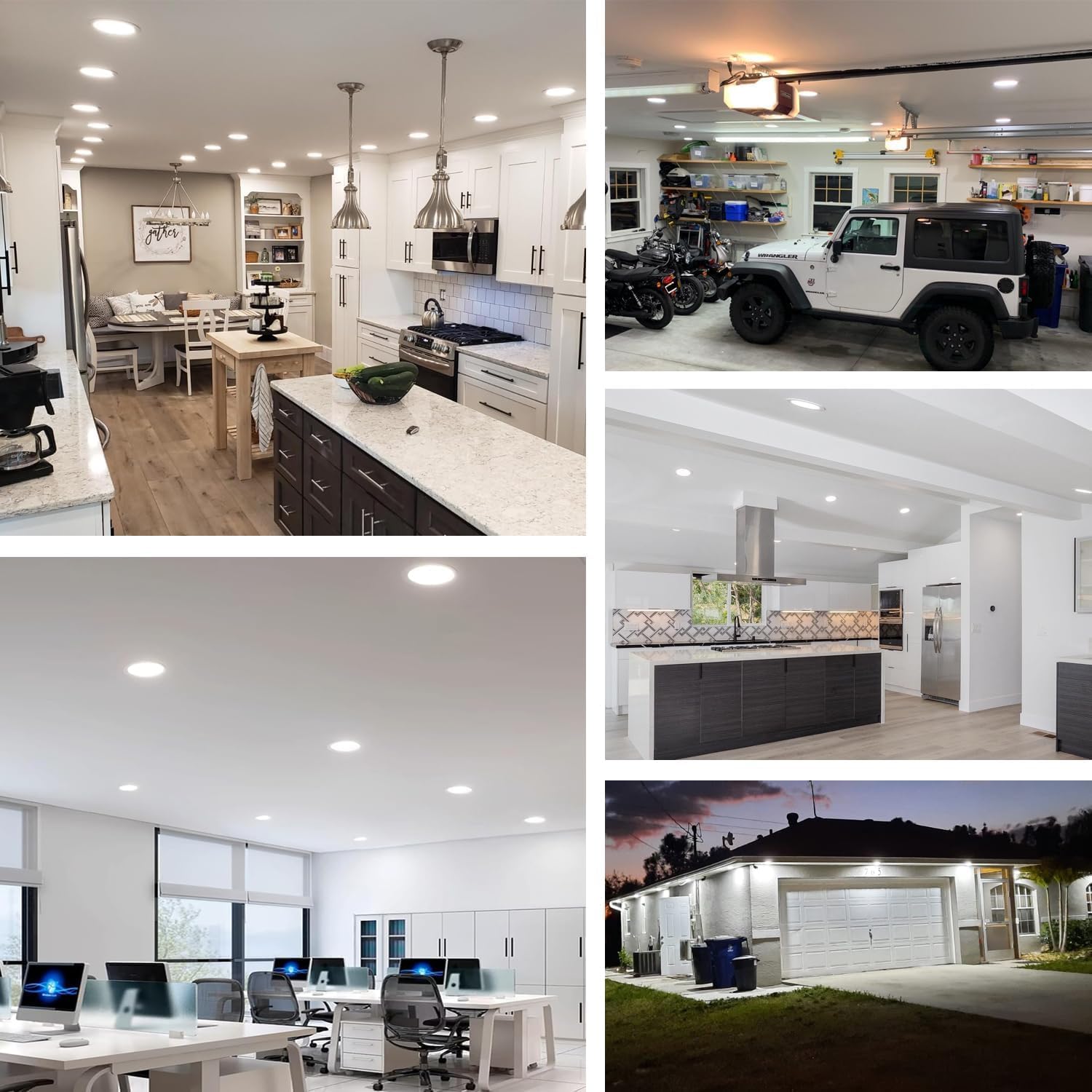 12 Pack Recessed Lighting 6 Inch LED Ceiling Lights with Junction Box, 6000K Canless Recessed LED Can Lights, 12W 110W Eqv, 1050LM High Brightness LED Lights