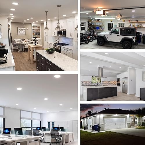 Miniatura 7 de Paquete de 12 luces empotrables LED empotrables de 6 pulgadas con caja de conexiones, luz de techo LED empotrable sin lata de 6000 K, 12 W 110 W