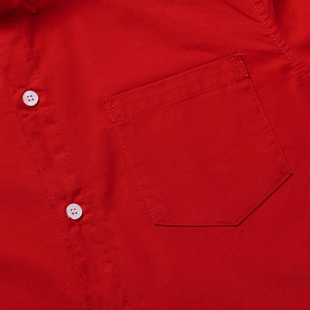 Spring&Gege Camicia da ragazzo a maniche lunghe in twill con bottoni