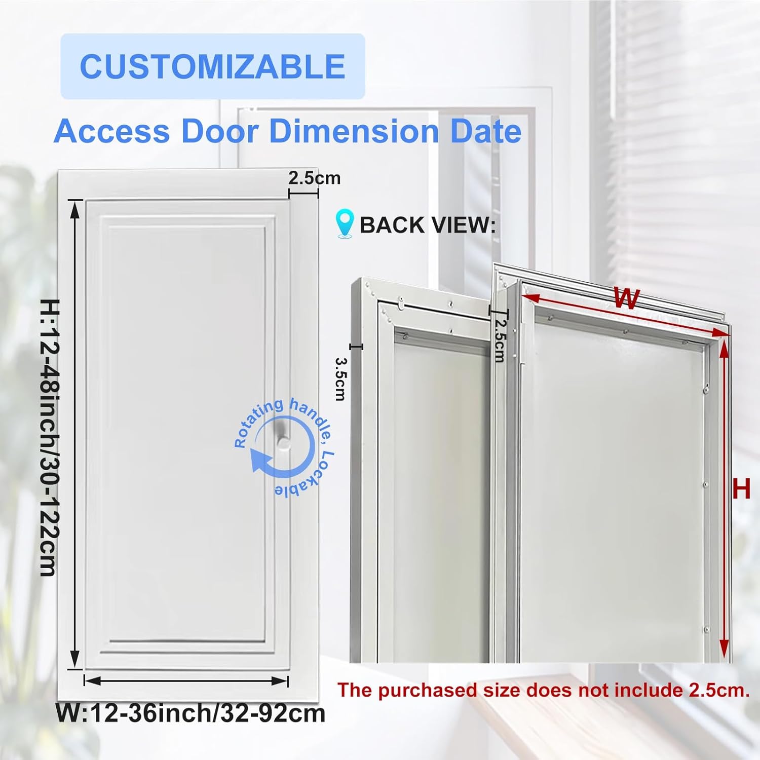 Paintable Access Panel - Easy Access Door with Key, Inspection Hatch for Drywall, Ceiling, and Wall Electrical/Plumbing Cover (20x28in / 51x71cm)