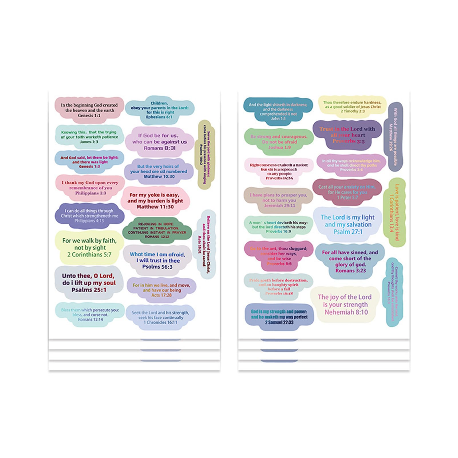 Religious Collage Sticker Bible Verses for Notebook Journal Scrapbooking Water Bottle Phone Laptop Skateboard Colorful Bible Story