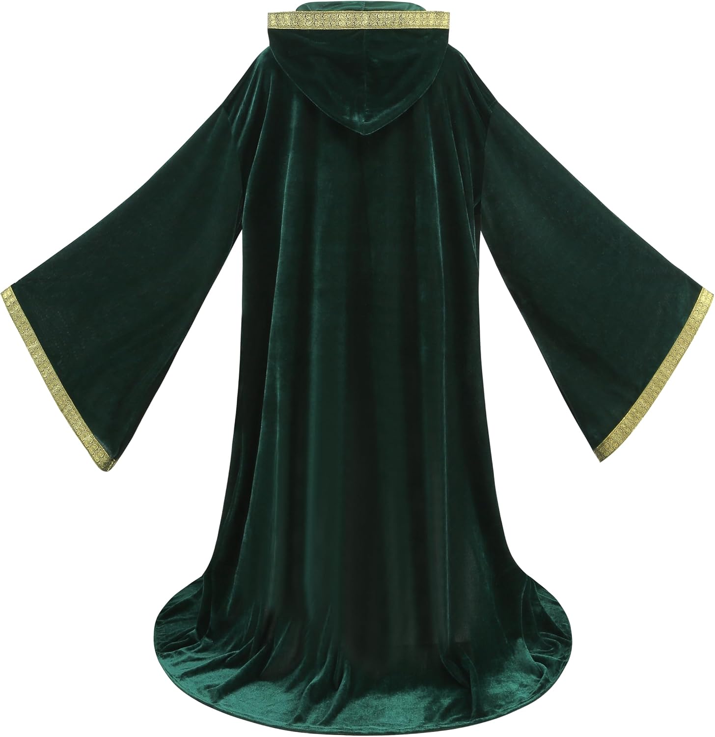 yolsun Unisex Velvet Wizard Robe Cloak with Hood,Sorcerer Renaissance Costume Medieval Cape Long Sleeve Halloween