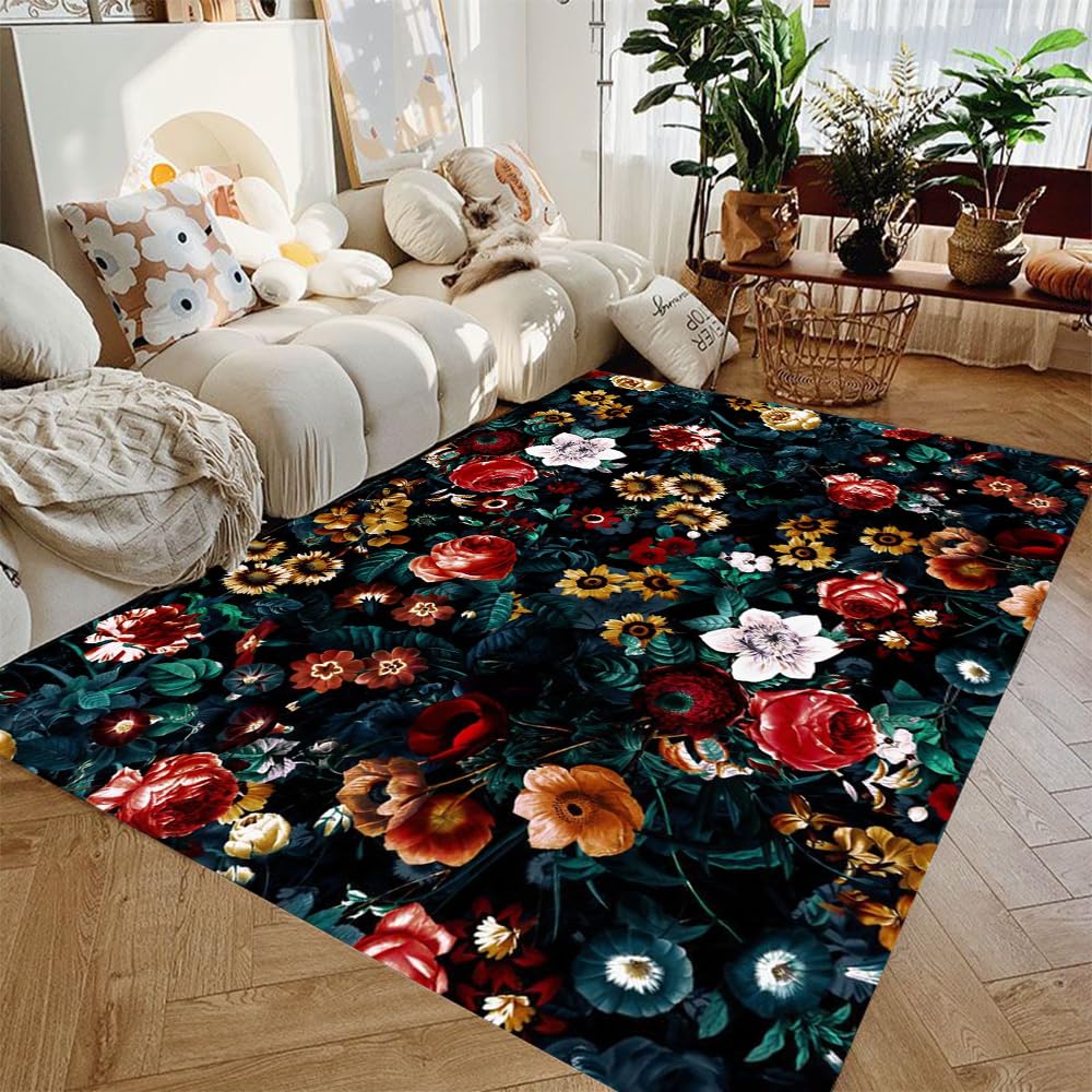 Tapis de balcon antidérapant 90x150cm noir et blanc pour salon et extérieur