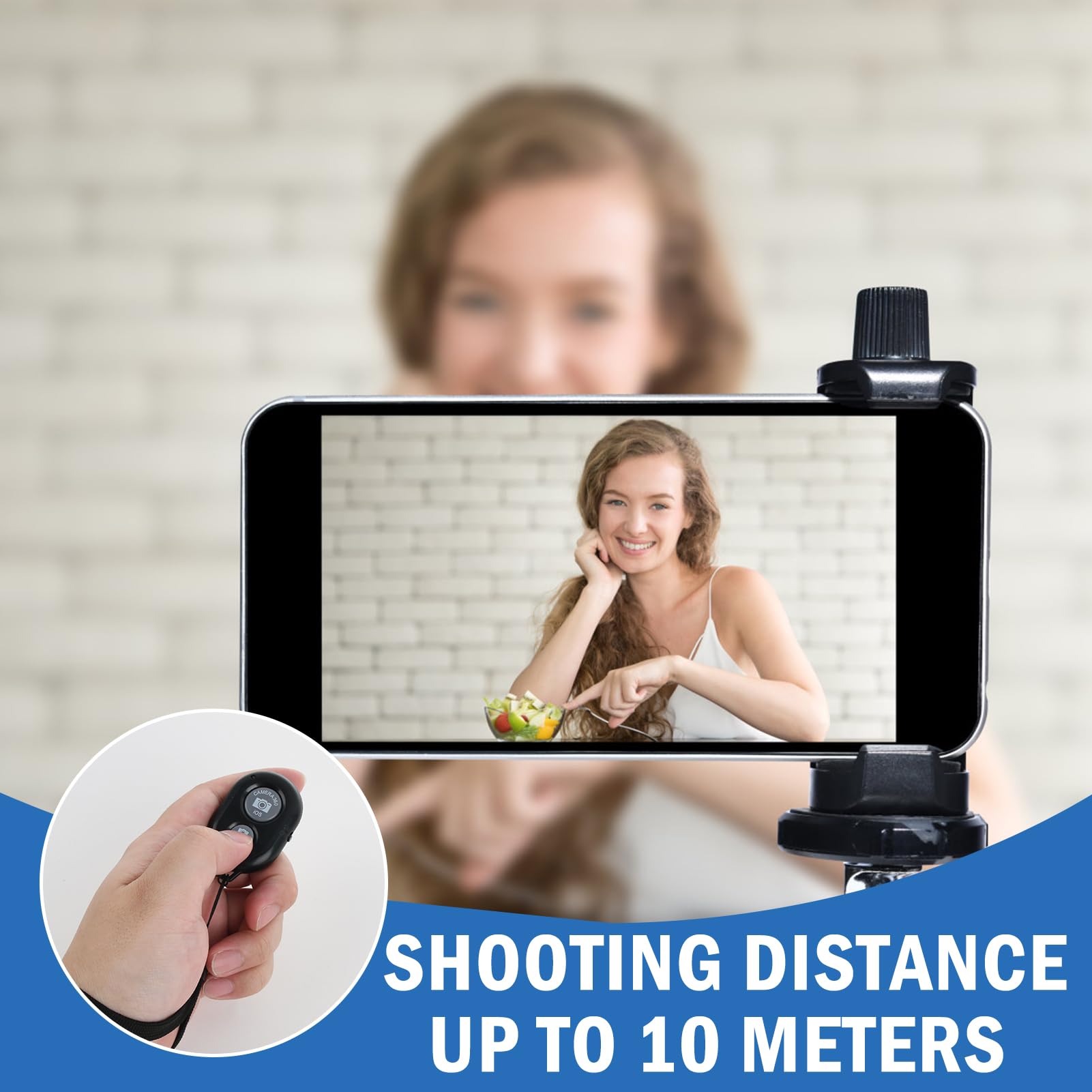 2 Telecomandi Bluetooth Per Selfie - Con Cinturino Da Polso | Portata 10m Per IOS E Android