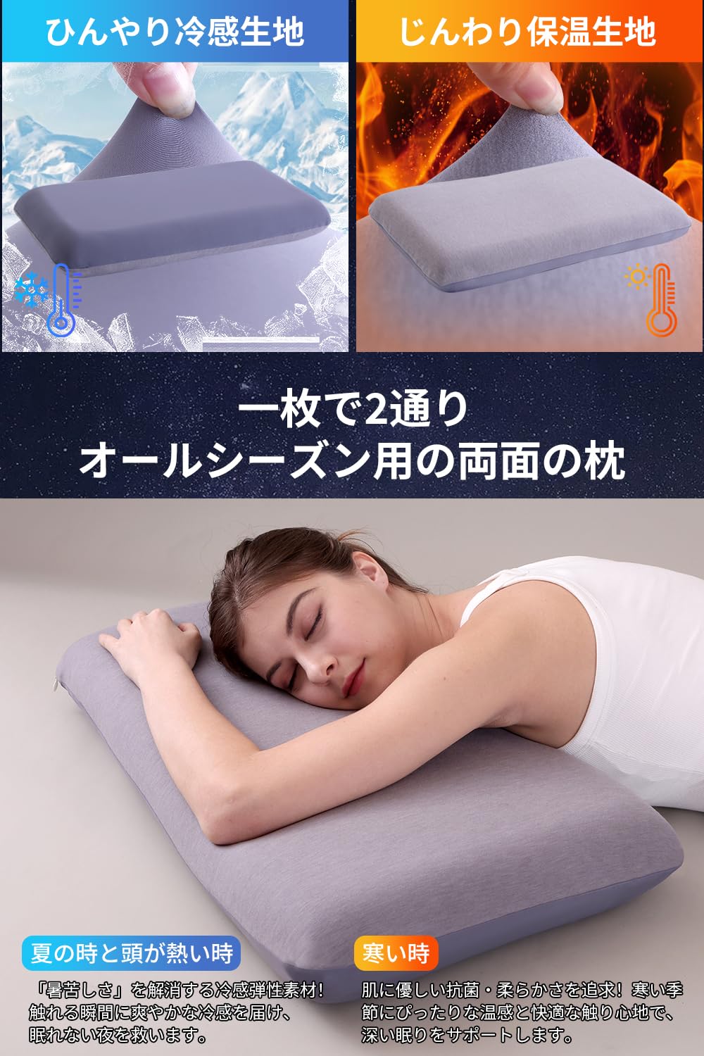 Amazon｜MinComfyWo 低反発 抗菌防ダニ 温感テンセル 枕 メモリー