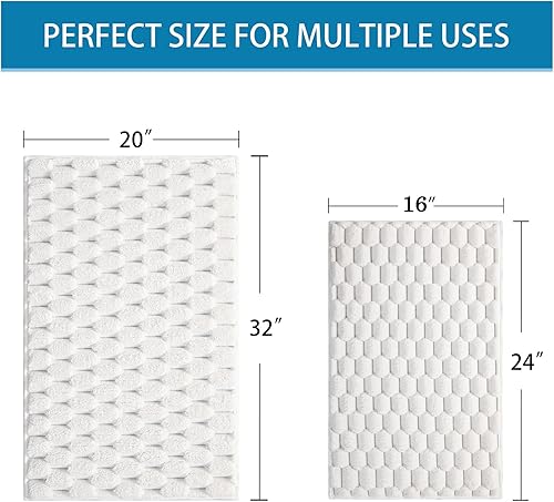 Miniatura 2 de Anybar Tapete de baño y tapete de baño de 16 x 24 pulgadas, tapete de franela de felpa antideslizante y absorbente, tapetes de baño suaves y