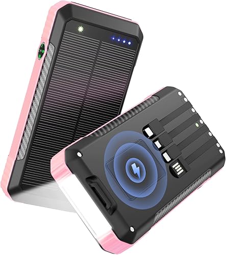Cargador inalámbrico Protable del banco de la energía solar 33800mAh, linterna, brújula, camping, viajes al aire libre
