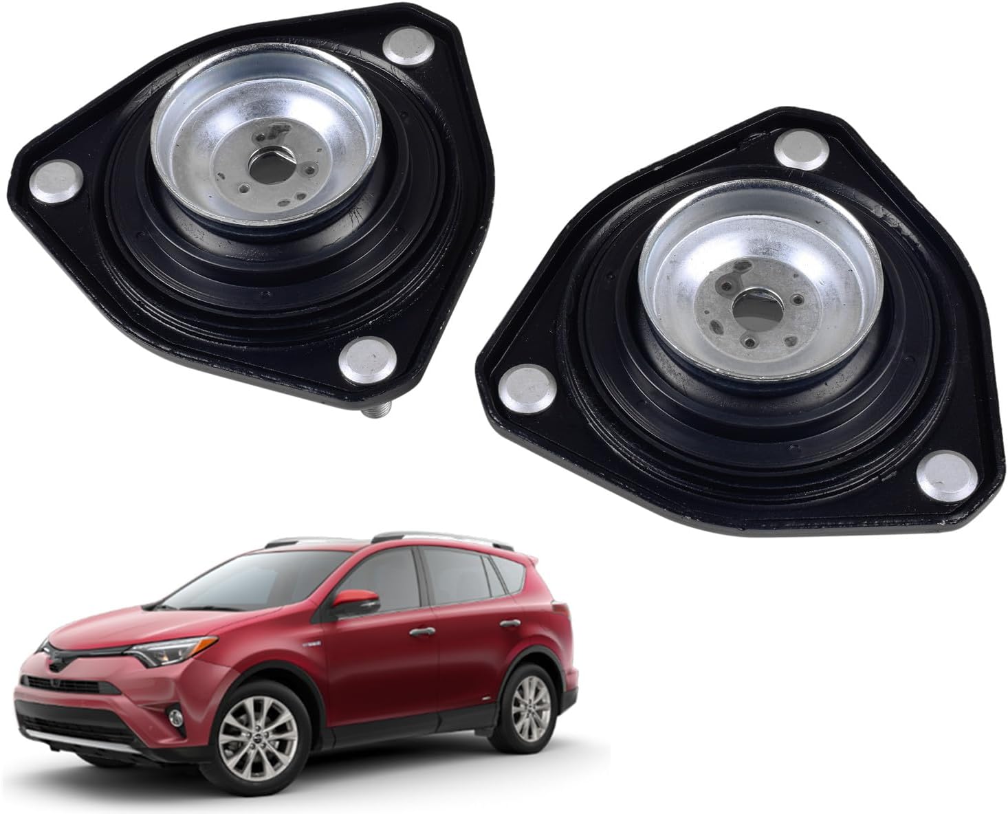 BestParts Pair LH and RH Front Shock Absorber Strut Mount with Bearing Compatible with Toyota Rav4 2012-2018 Replace 48609-42040, 48609-0R030