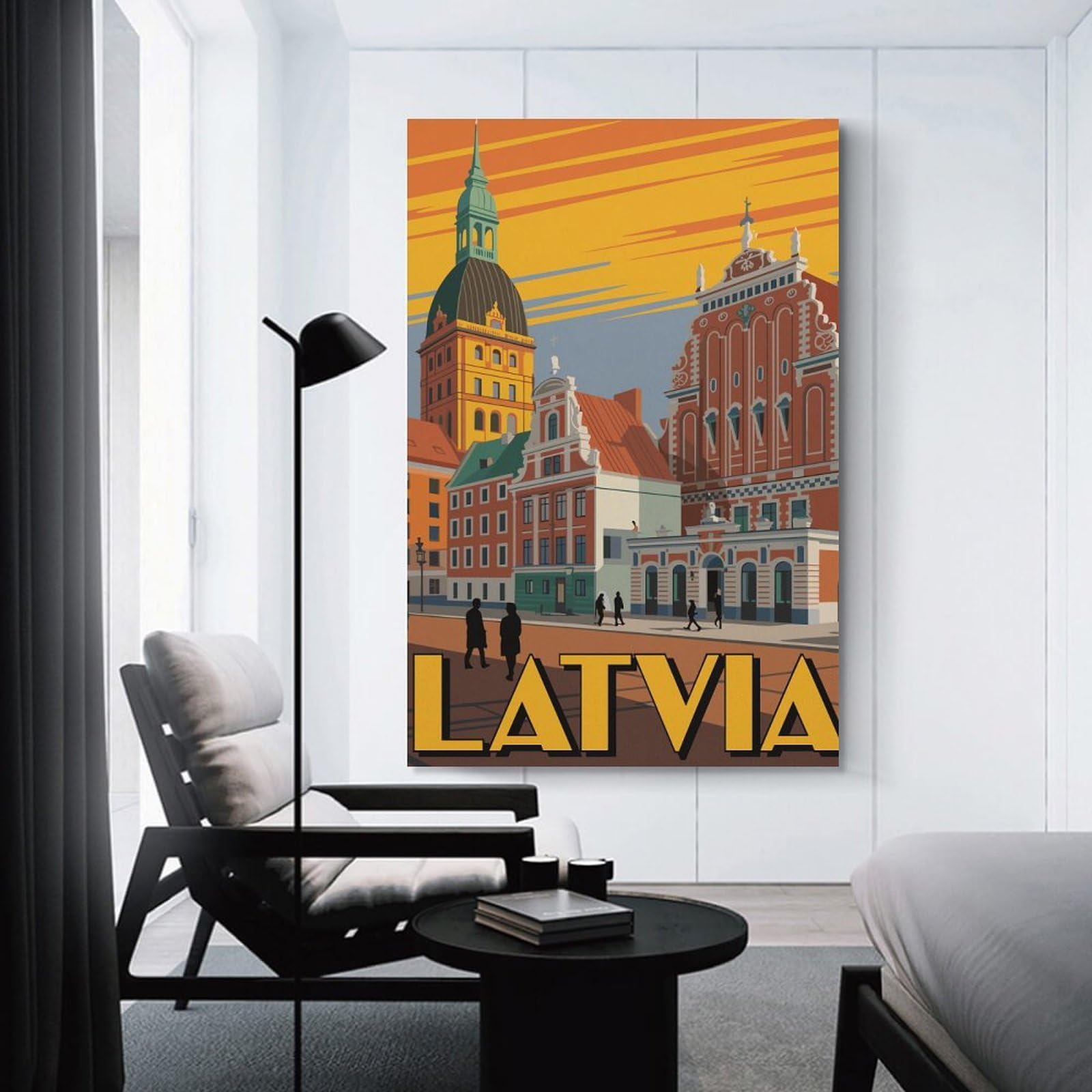 Junmoney Decorative Canvas Print Latvia Travel, 20x30inch(50x75cm), for Office, Study Or Home Workspace, Decorative Artwork for Productive Spaces