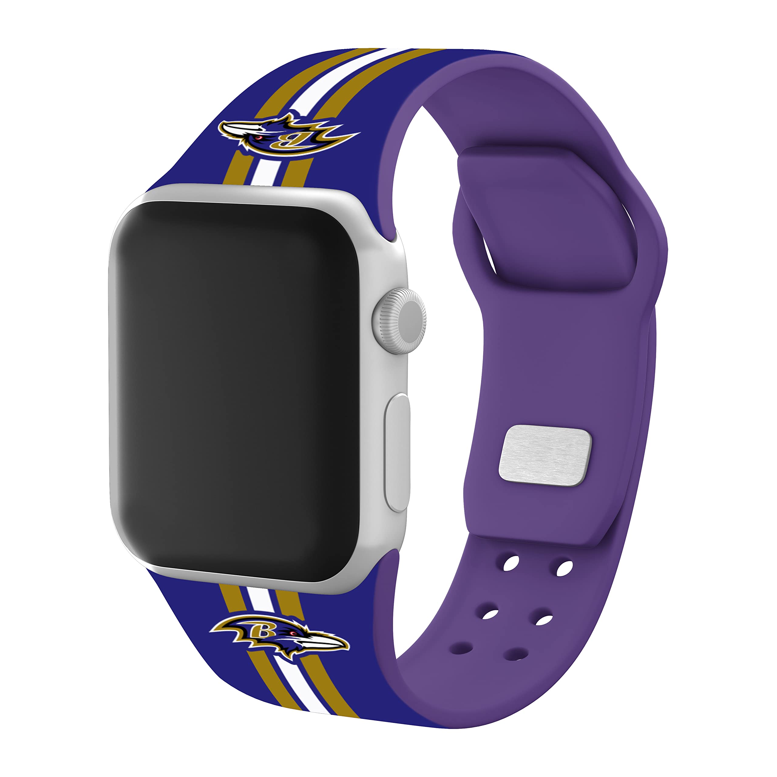 Game Time Baltimore Ravens HD Combo Package Compatible with Apple Watch and AirPods Gen 1&2 (38/40/41mm Short)