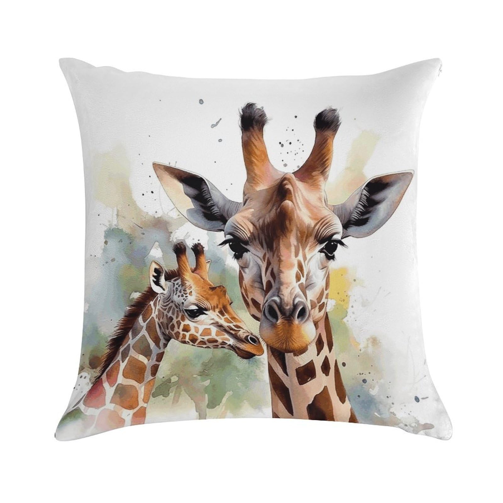 Khauerbc Watercolor Deer Giraffe Soft Cozy Throw Pillow Covers Decorative Cushion Covers Plush Boho Farmhouse Pillow Case With Zipper Throw Pillowcase For Bed Sofa Living Room Bedroom