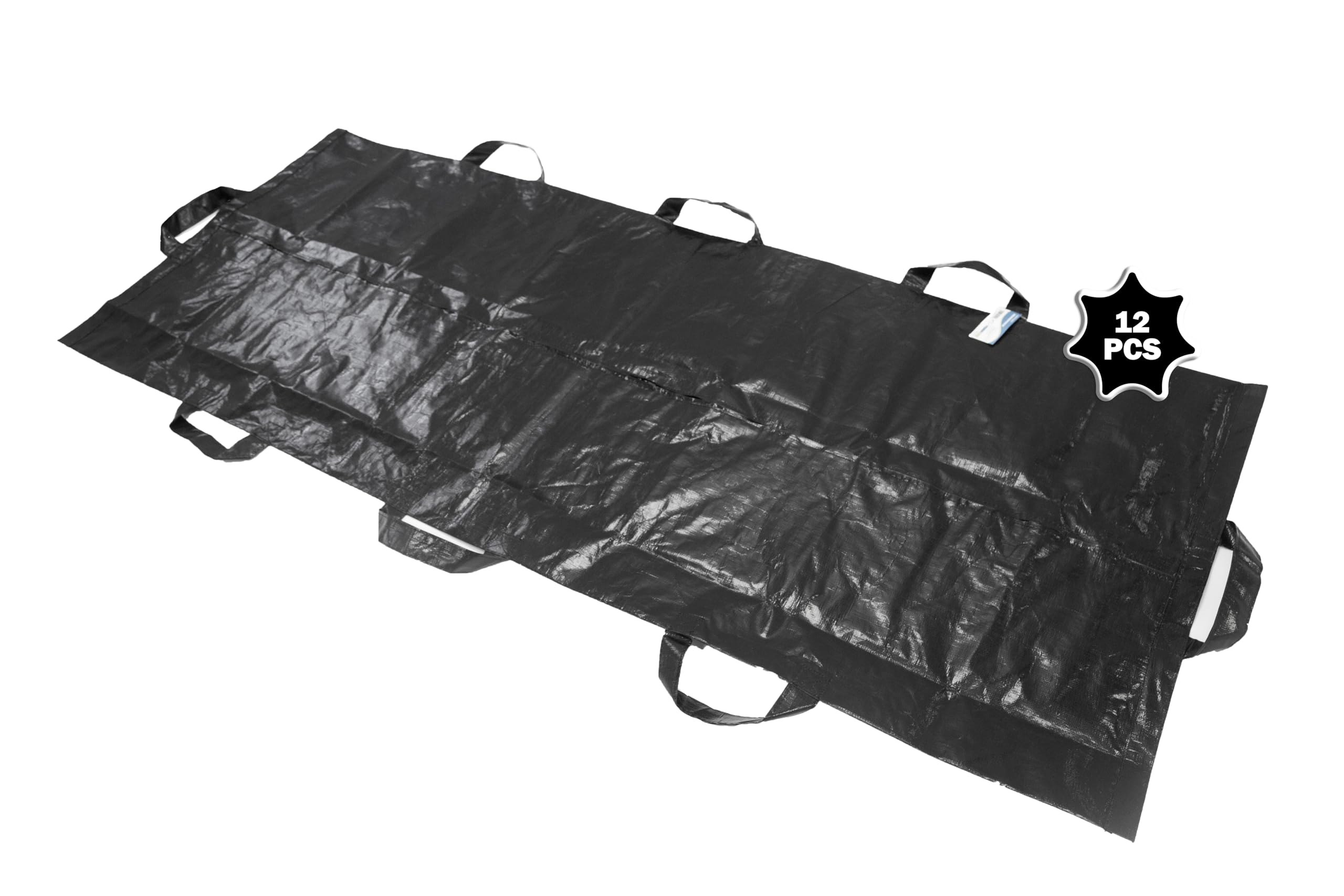 Primacare CSBB-3201 Body Bag Stretcher Combo, with Side Handles, Outdoor Camping Sleeping Hiking Pouch Polyethylene Cadaver Disaster, Black, 90 in. x 36 in., (Pack of 12)