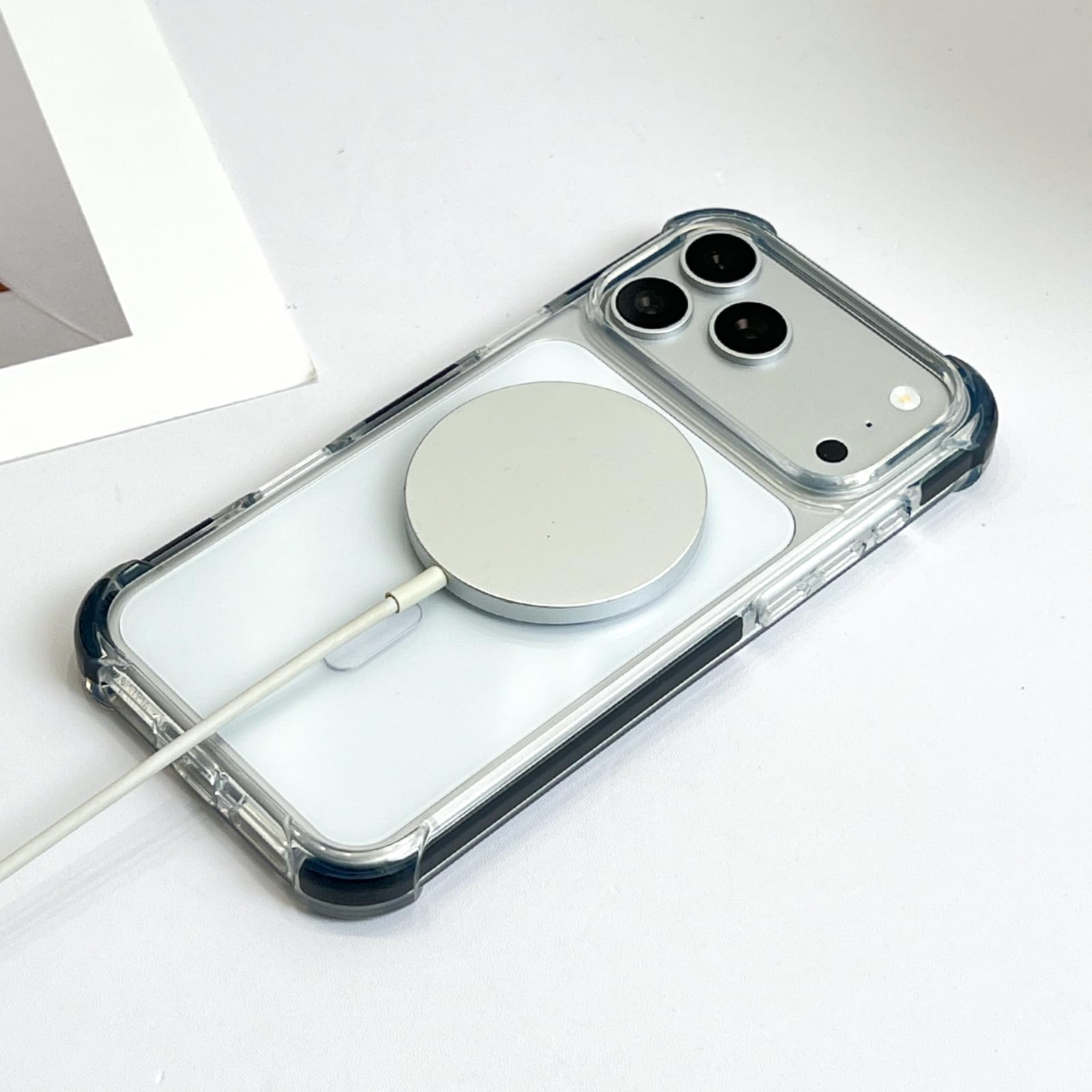 SAKUULO Custodia magnetica trasparente per iPhone 121 Pro 16 cm, nero