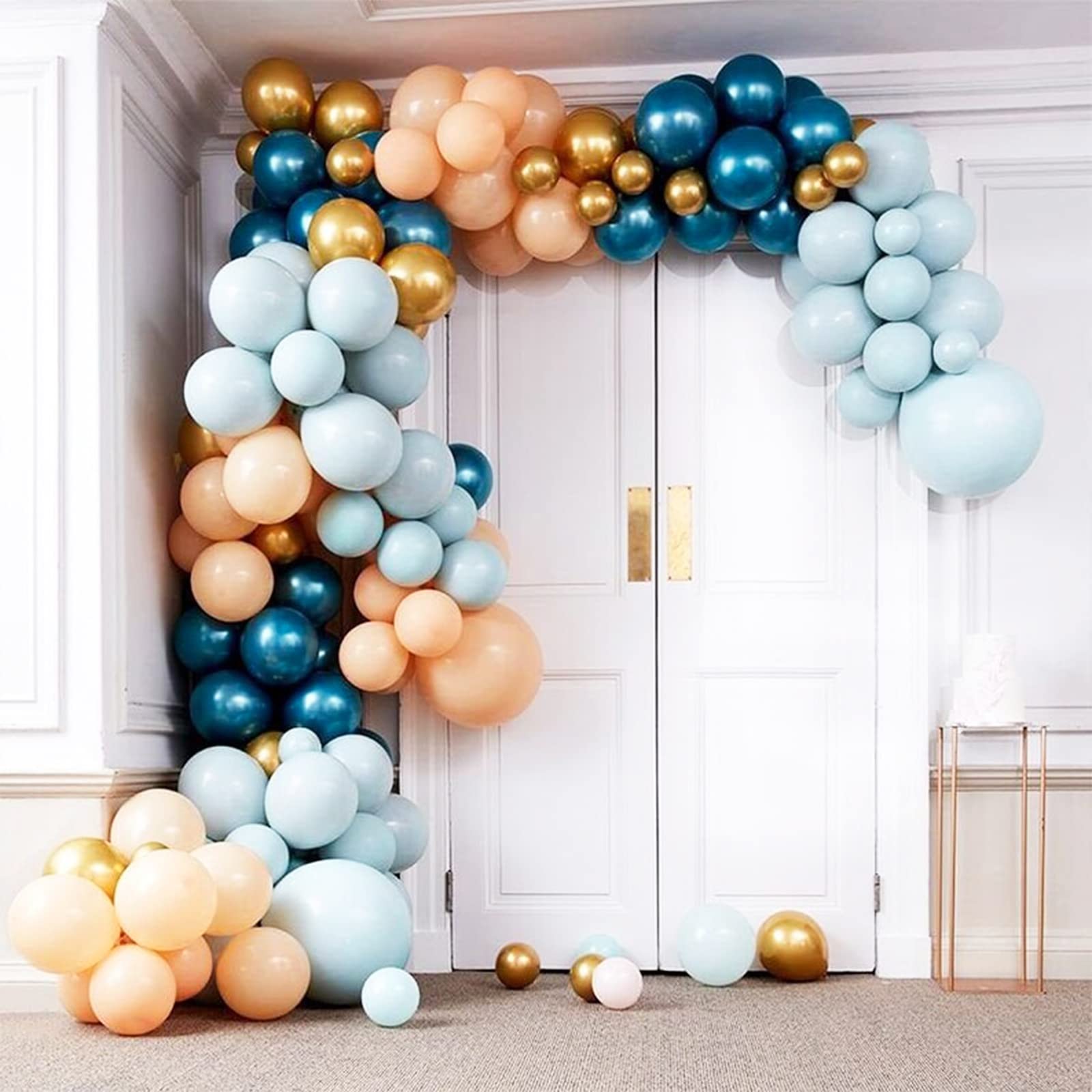 Luftballons Blau Metallic, Doppellagige Luftballons 50 Stück Metallic Ballons Blau Luftballons, Glänzendes Chrom Blaue Luftballon Set Partyballons für Mann Junge Geburtstag Hochzeit Party Deko