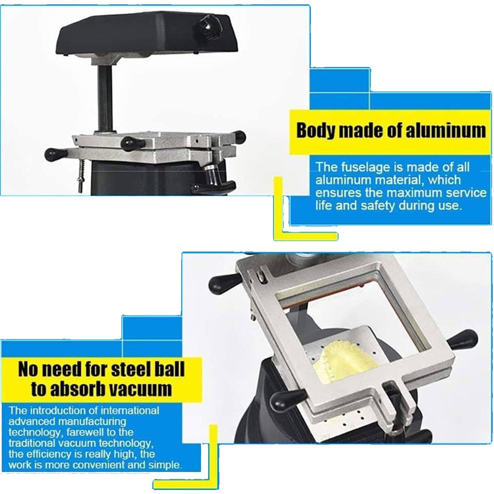 Vakuumformmaschine, Dental-Vakuumformmaschine, Thermoform-Laborausrüstung, 1200 W, verstärkte Adsorption – Labor-Vakuumform-DIY-Prothesen-Set