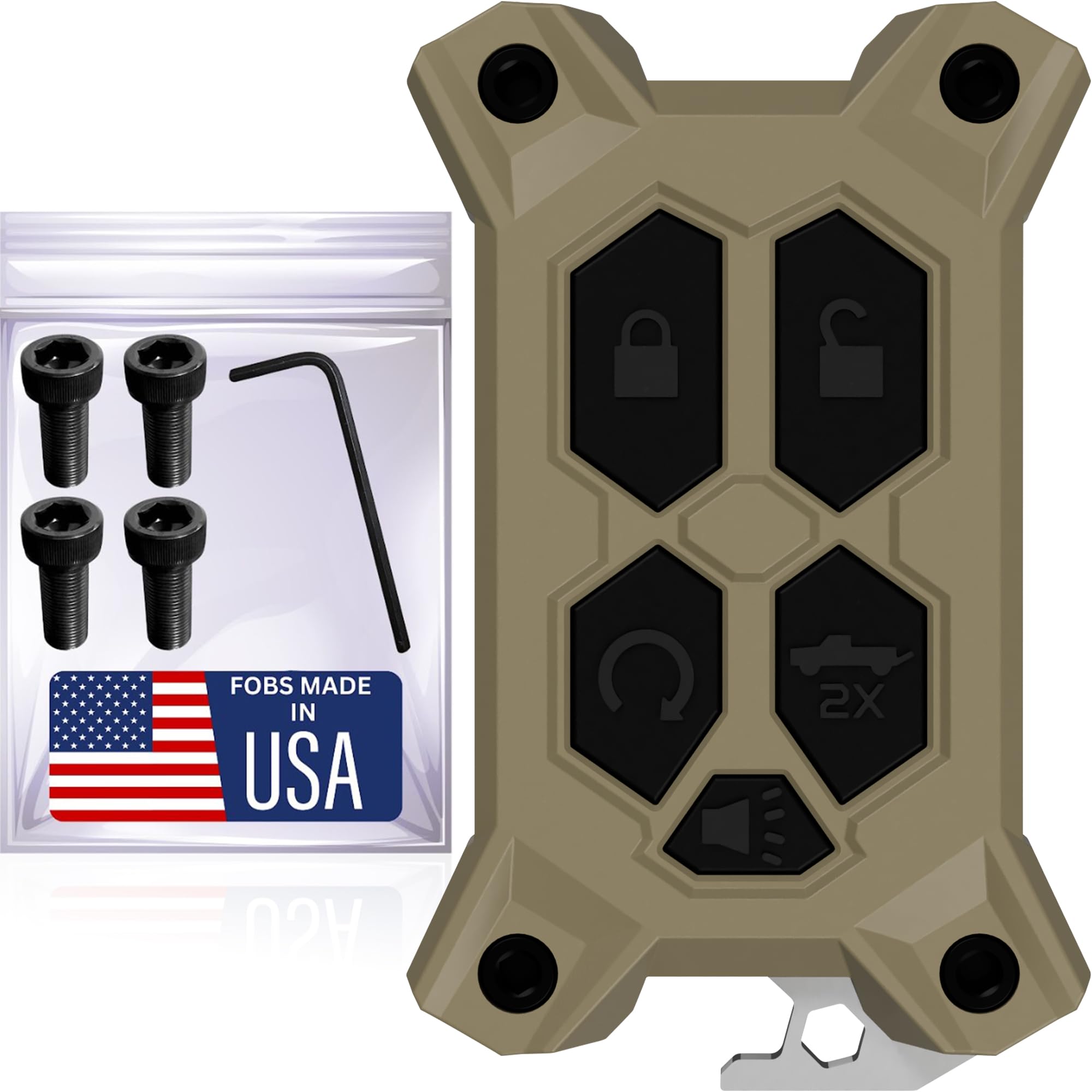 Chevy Key Fob Cover - for GMC Key Fob Cover - Silverado Sierra Accessories - Built in Bottle Opener - Fits 2019-2022 Check Fitment Guide - Custom