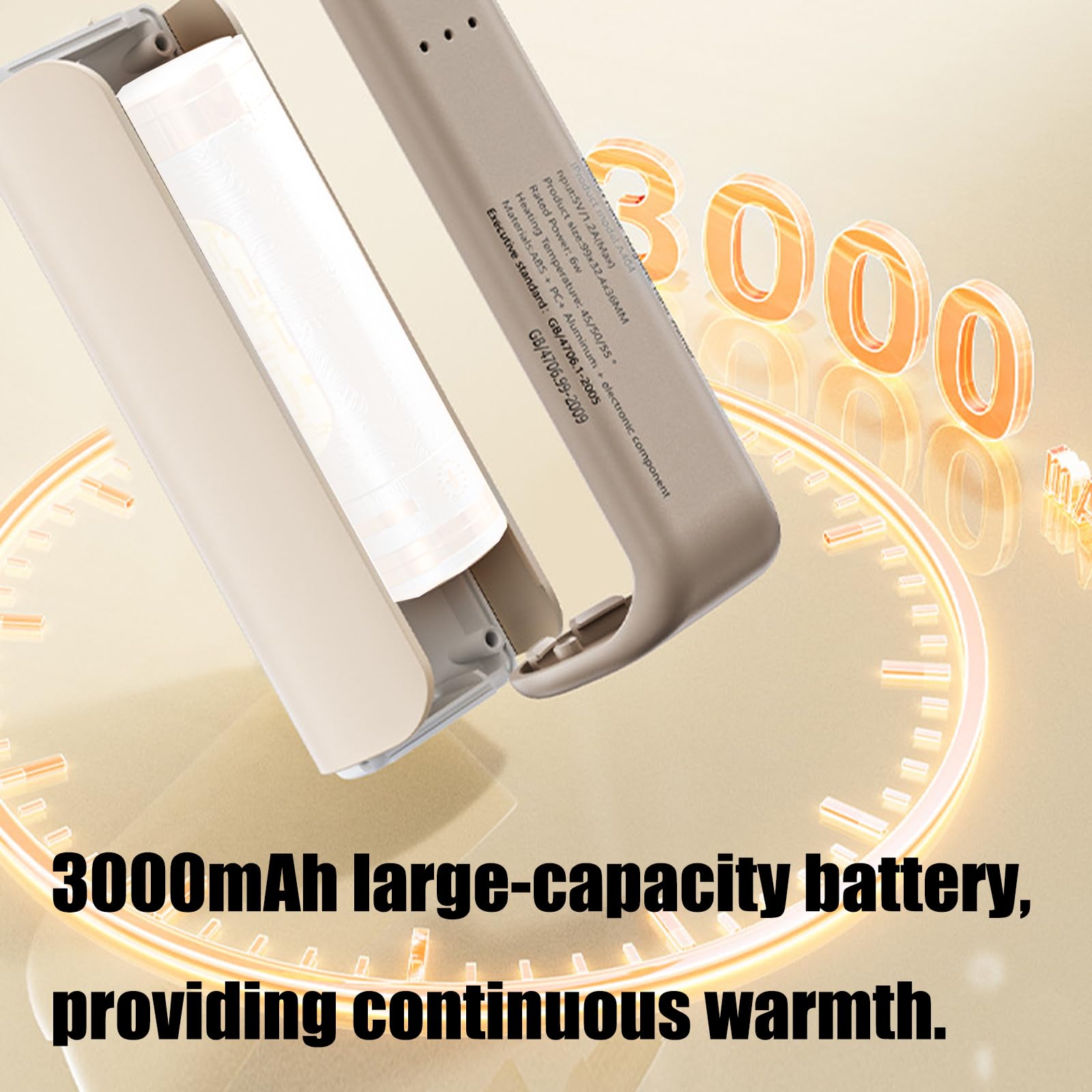 Chauffe-mains électrique double face avec fixation réglable et rechargeable