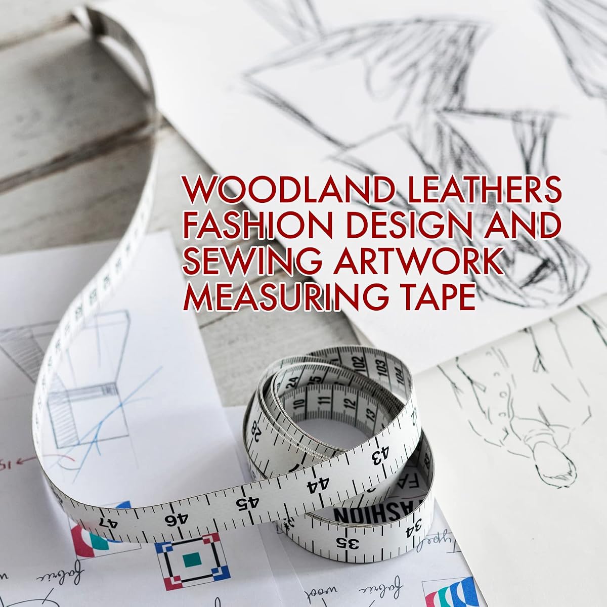 Woodland Leathers Dual Sided Durable Measuring Tape for Body and waist Measure includes Bundle free BMI weight control app and eBook, Clothes Fabric Sewing Tape Made Of Flexible Fiber Glass — view 2