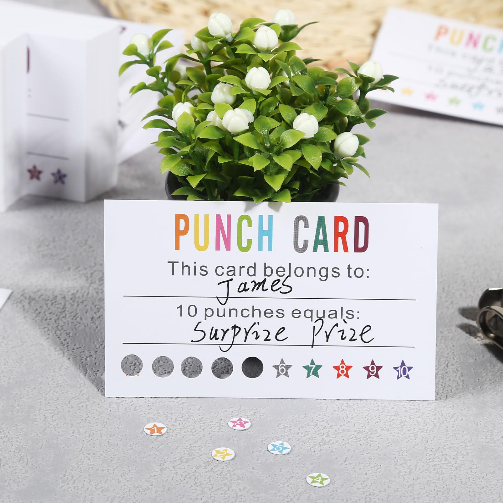 ONEDONE Stanzkarten, 200 Stück, Belohnungskarten für Klassenzimmer, Anreize für Kinder, Studenten, Lehrer, Klassenzimmerbedarf, 8,9 x 5,1 cm, Sterne
