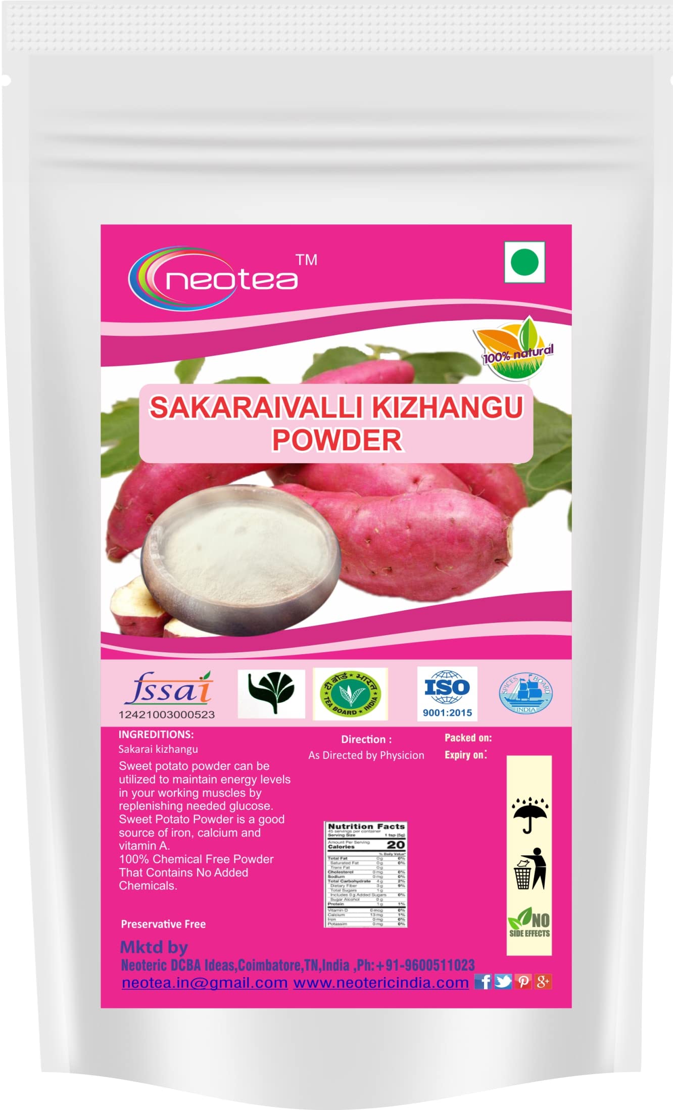 Neotea Sweet Potato Sarkaravali Kizhangu Powder, 300 G (B09LYGJ3KK) Amazon Price History, Amazon Price Tracker