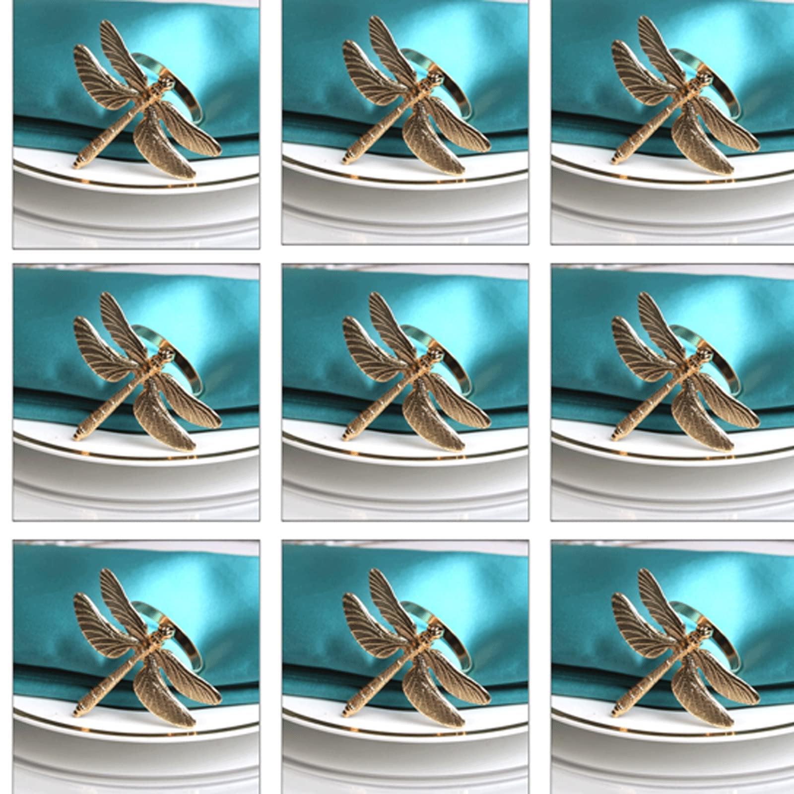 8er Set Serviettenringe - Libellen & Bienen Motive Für Tischdeko