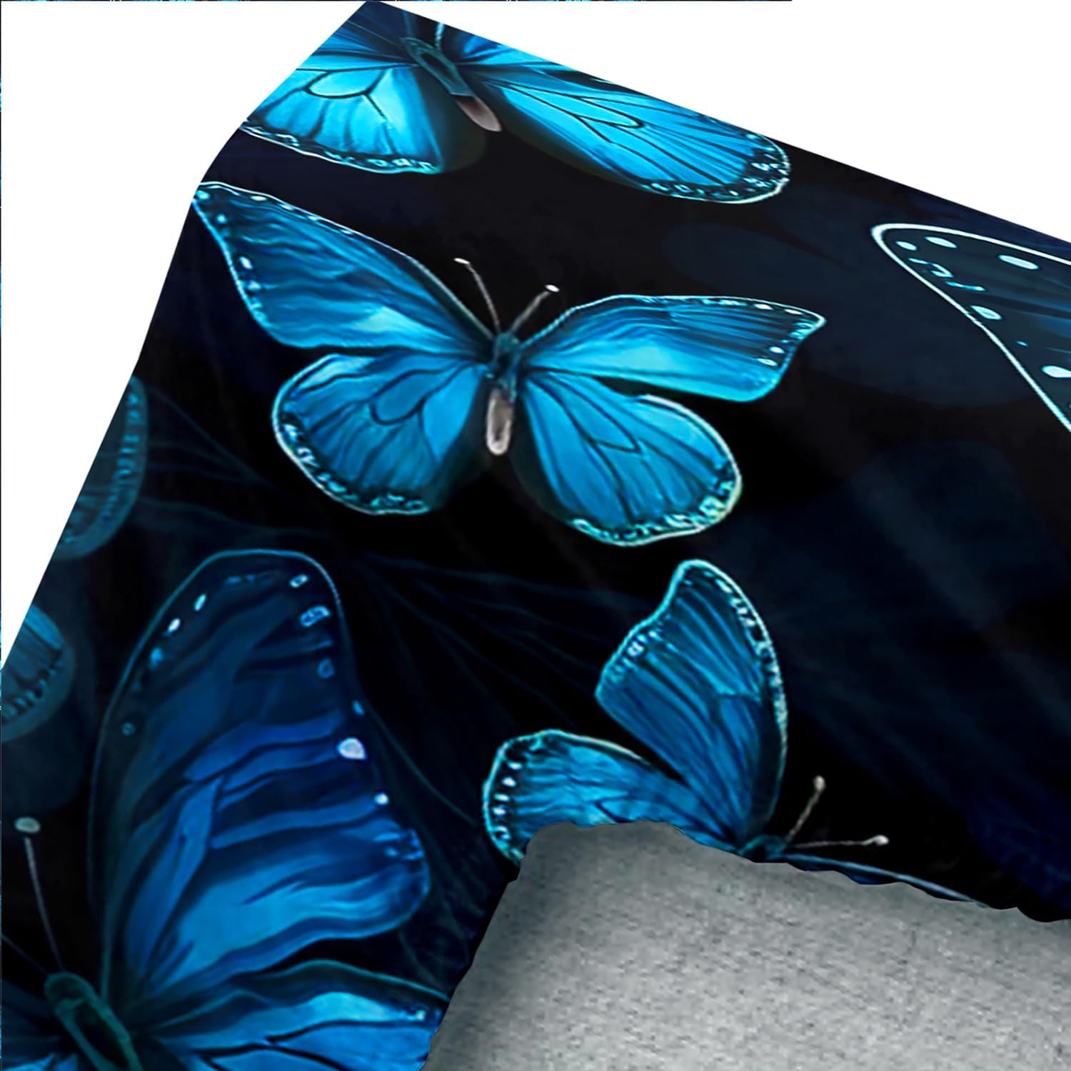 Dream Blue Butterfly Fitted Sheet Queen Size,Boho Bedding for Kids Boys Girls Room Decor Aesthetic,Animal Themed Bedding Toddler Bed Fitted Sheets,1 Fitted Sheet+2 Pillowcases.