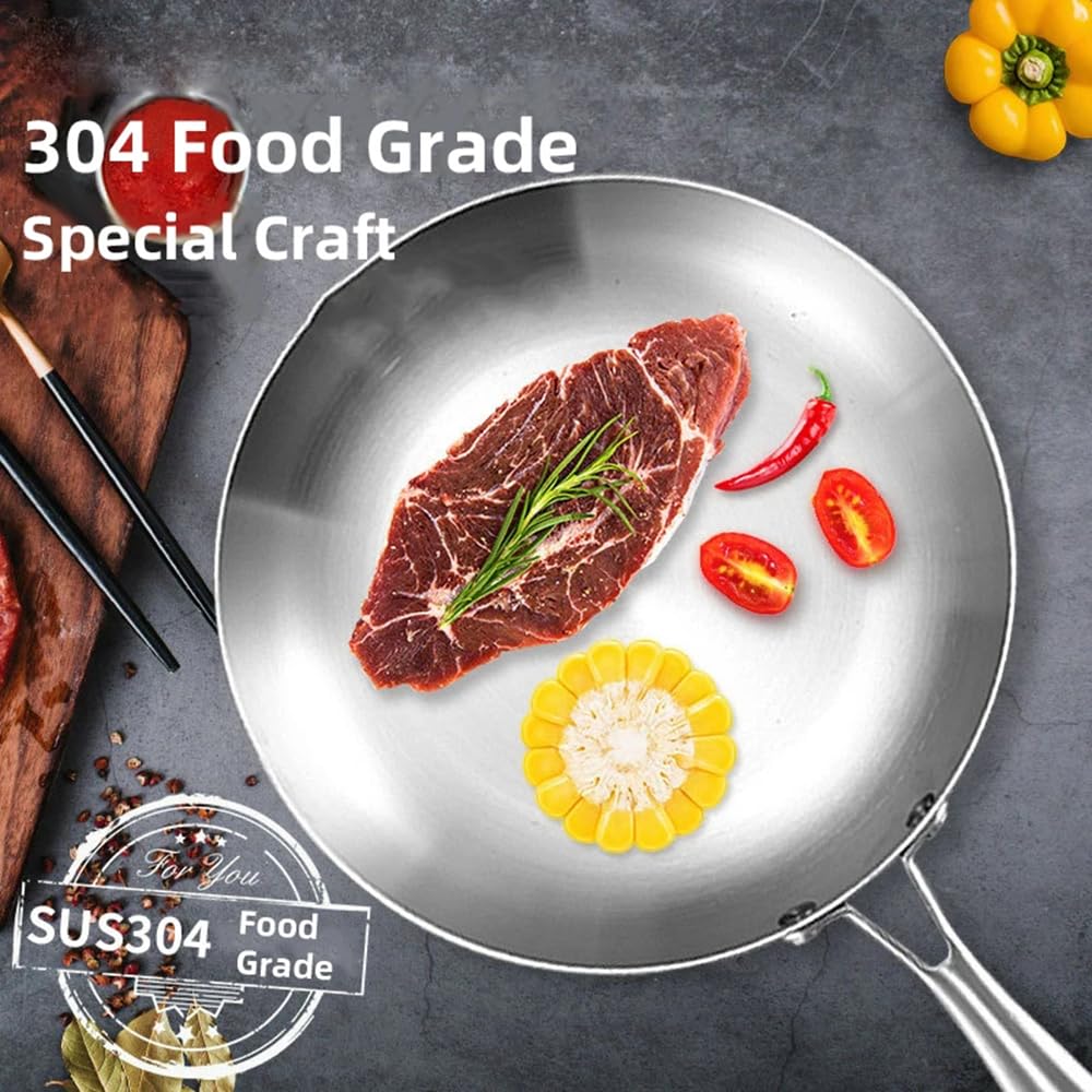 11.8In, Stainless Steel Skillet Frying Pan Saute Pan Chef'S Pan Fast Even Heating Cooking Pan Dishwasher and Oven Safe/11.8In