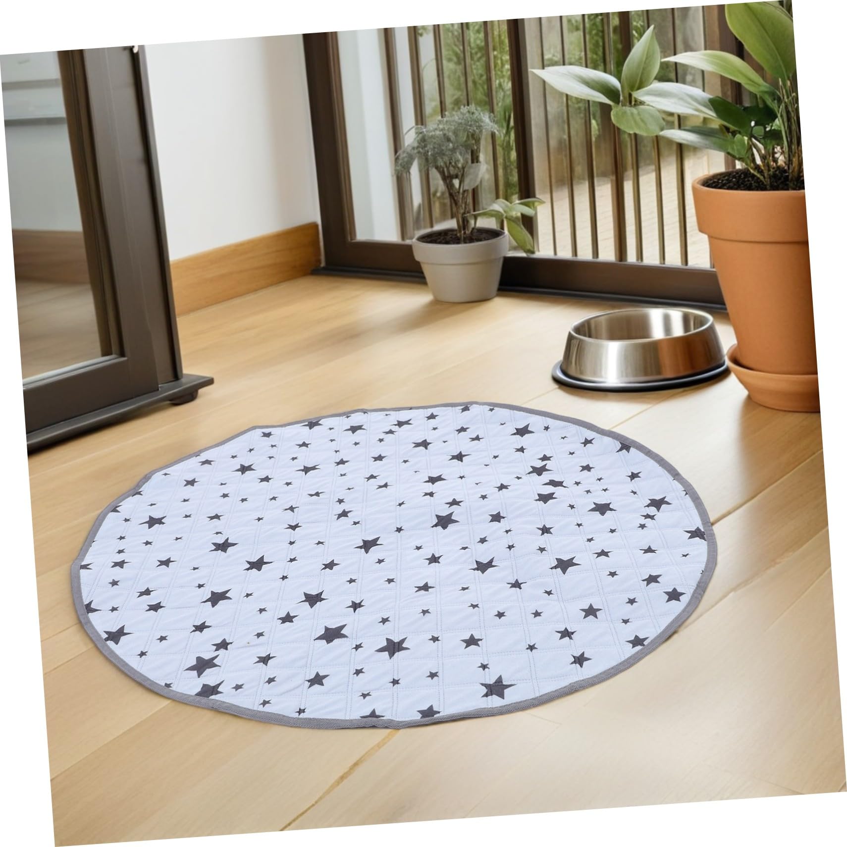 Tappetino Lavabile per Urina Animali Rotondo, Antiscivolo | Flanella, Riutilizzabile, 35, 37x35, 37 Pollici, per Cani, Gatti e Piccoli Roditori