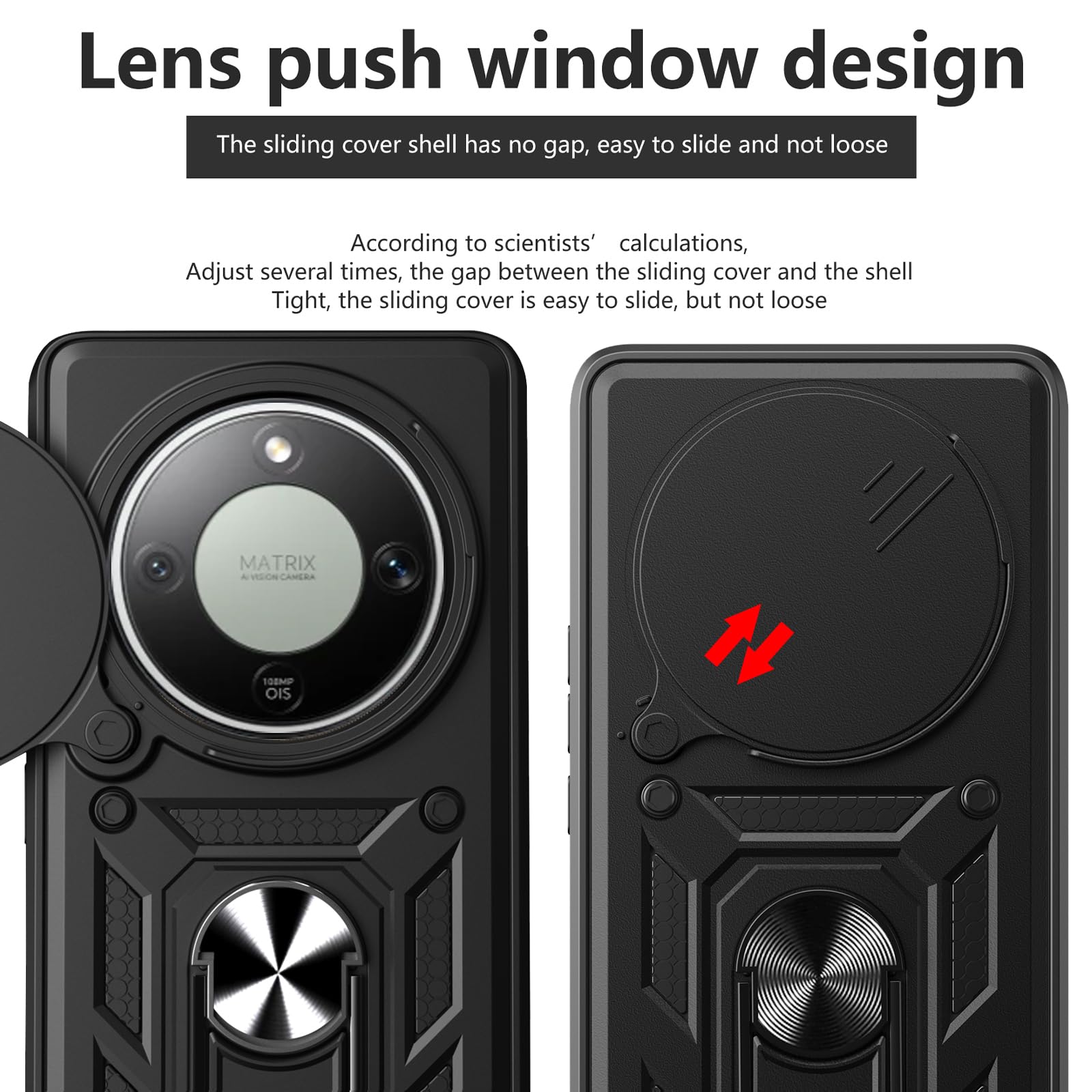KUSINHOKA Cover per Honor Magic 8 Lite 5G con 2 Pezzi Vetro Temperato, [Protezione Fotocamera Slide] Anti-Graffio Custodia con Staffa, Case in Silicone e PC Protettiva Cover, Verde