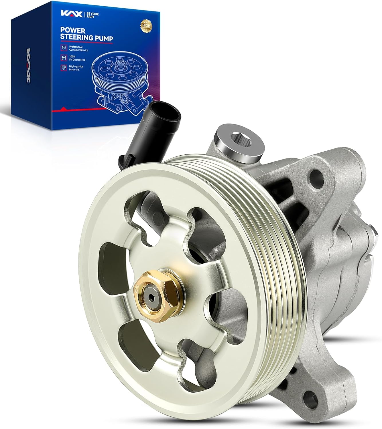 KAX Power Steering Pump, Compatible with 2003-2005 Accord 2.4L, OE Replace# 21-5341