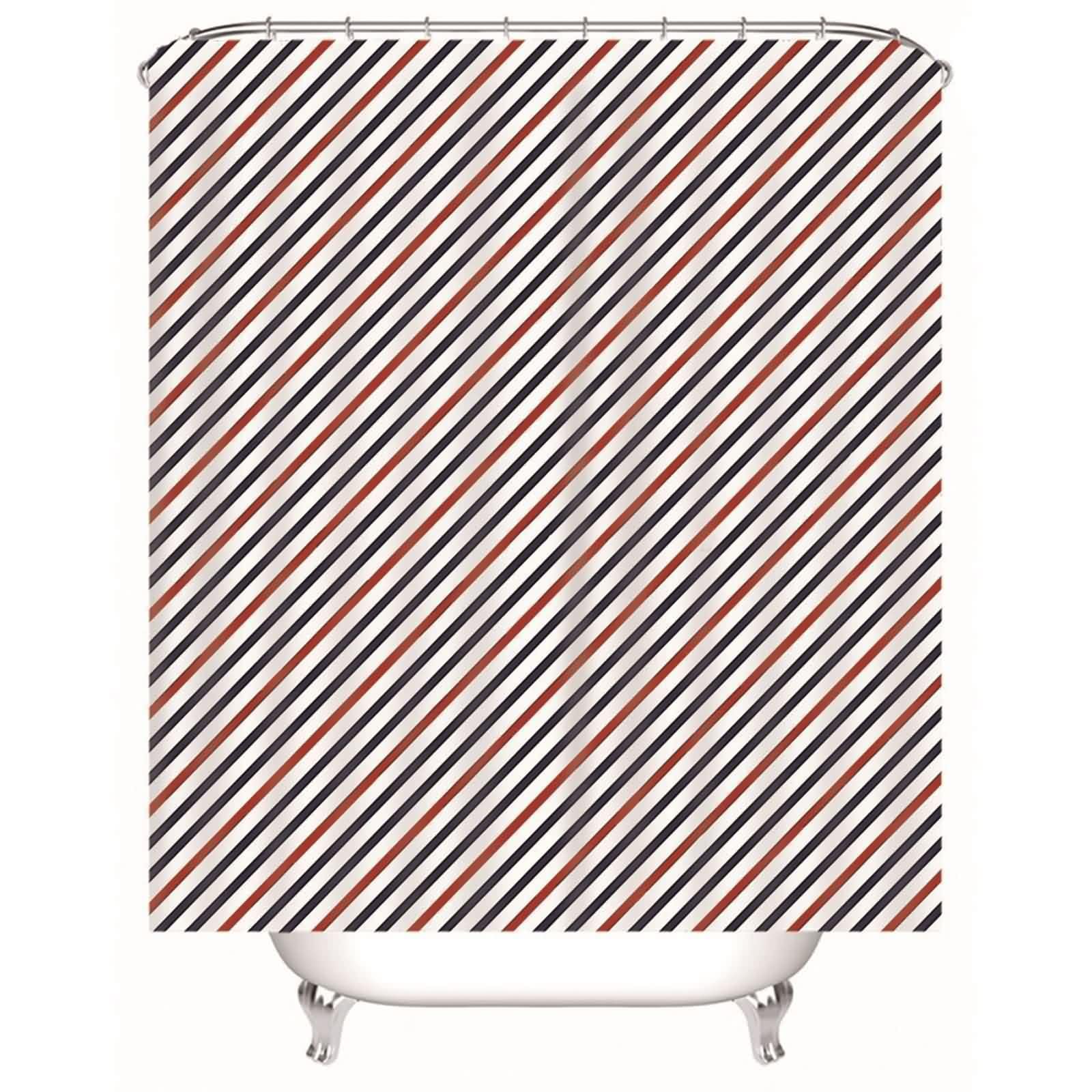 Rideau de douche multicolore rayures canyons en polyester lavable