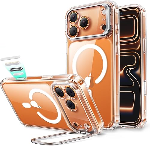 Vista 441 de ESR - Funda para iPhone 15 compatible con MagSafe, funda protectora de grado militar con soporte integrado, cubierta trasera resistente a