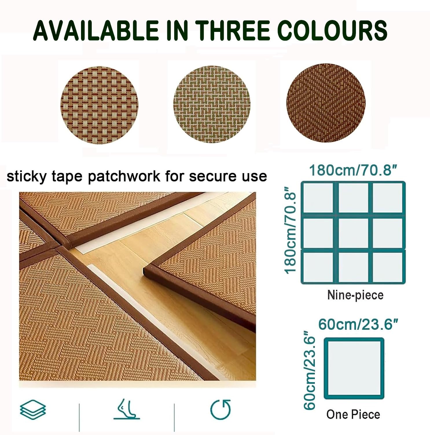 Tatami, tappetino pieghevole antiscivolo, per camera da letto, gattonare e yoga, tappetini patchwork