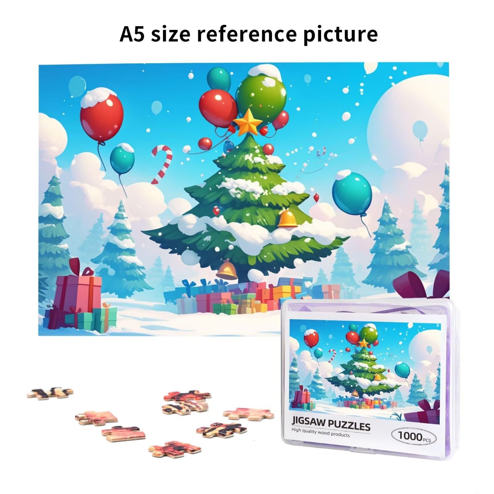 Puzzle 1500 elementów Puzzle Choinka DIY Krajobraz Układanka Dorośli Gra Wyzwanie-Początkujący Myślenie Gry i Zabawa - Nowoczesna Dekoracja Ścienna, Wyjątkowa Dekoracja Sypialnia Prezent Kobieta