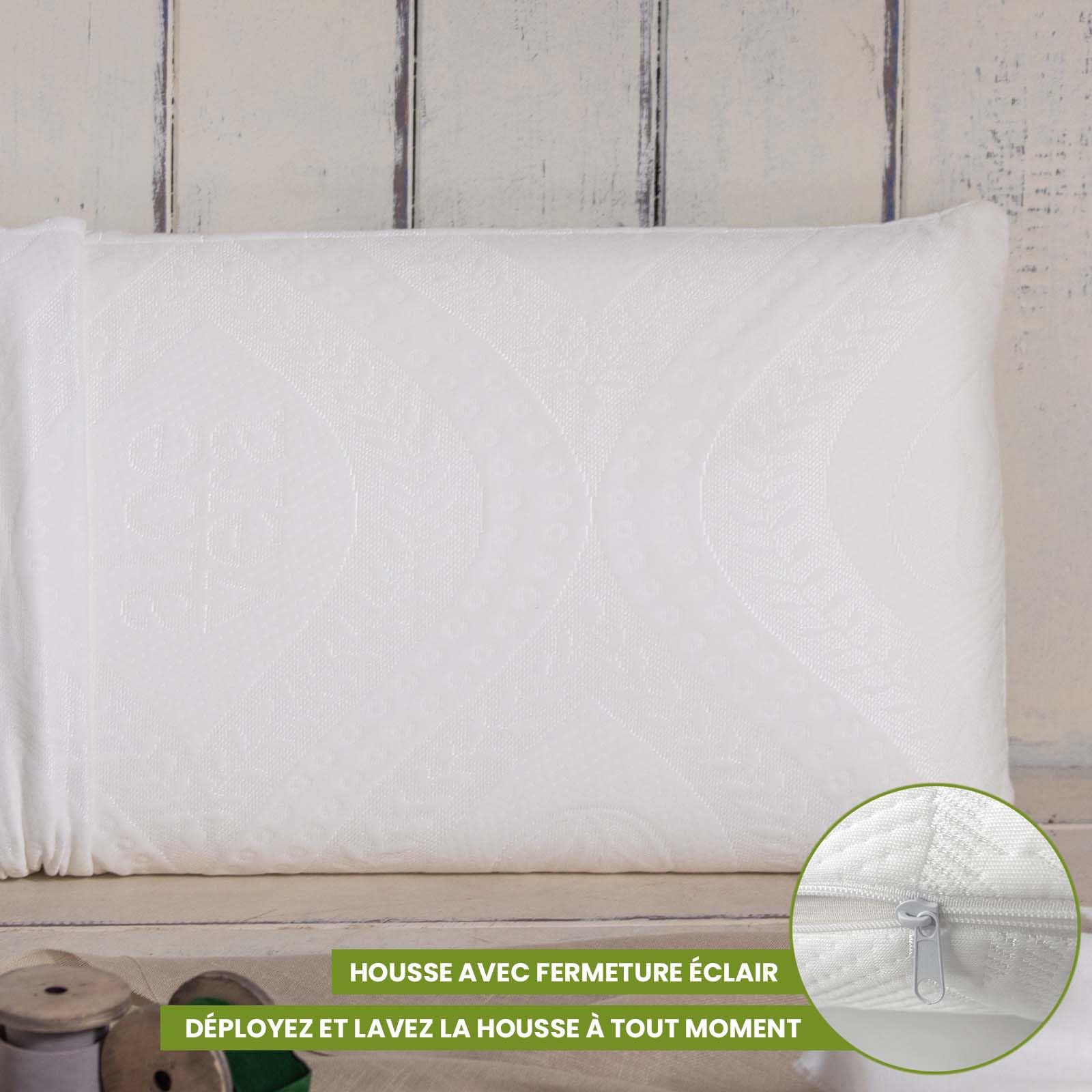 MOMMY CONFORT Oreiller Memoire Forme 90 cm - Oreiller Ergonomique Cervical - Housse Lavable et déhoussable + Coussin Orthopédique + Coussin Memoire Forme I