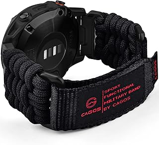 CAGOS Paracord Bands Compatible with Garmin Instinct/Fenix 7/Fenix 6/Fenix 5/Forerunner 955 945 935/Instinct 2 Solar/Venu 2/Vivoactive 4, Garmin Quickfit 22 Watch Band Rugged Nylon Sport Straps Replacement for Men