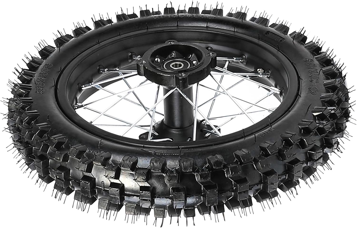 80/100-12 Wheel 80/100/12 Dirt Bike Tire and Tube and Rim 12mm Axle 3.00-12 80x100x12 Tires for Dirt Pit Bike SSR CRF PW80 TTR110 KLX110 KX65 DS80 JR80 Baja DR70 50cc 70cc 90cc 110cc 125cc Off Road