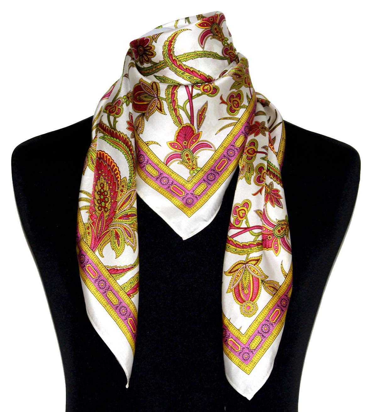 Lorenzo Cana Designer foulard 100% seta foulard da donna multicolore stampato 90 x 90 cm