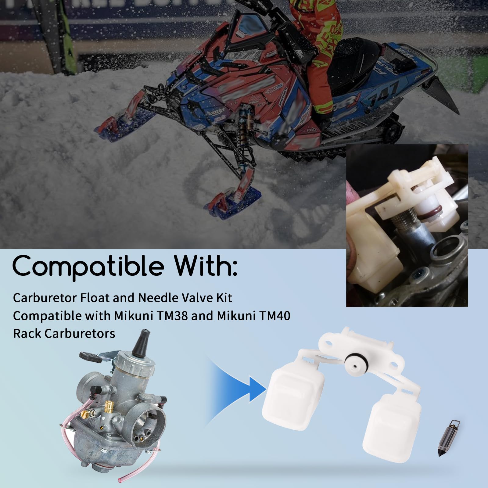 XTPTFABS Carburetor Float and Needle Valve Kit Compatible with
