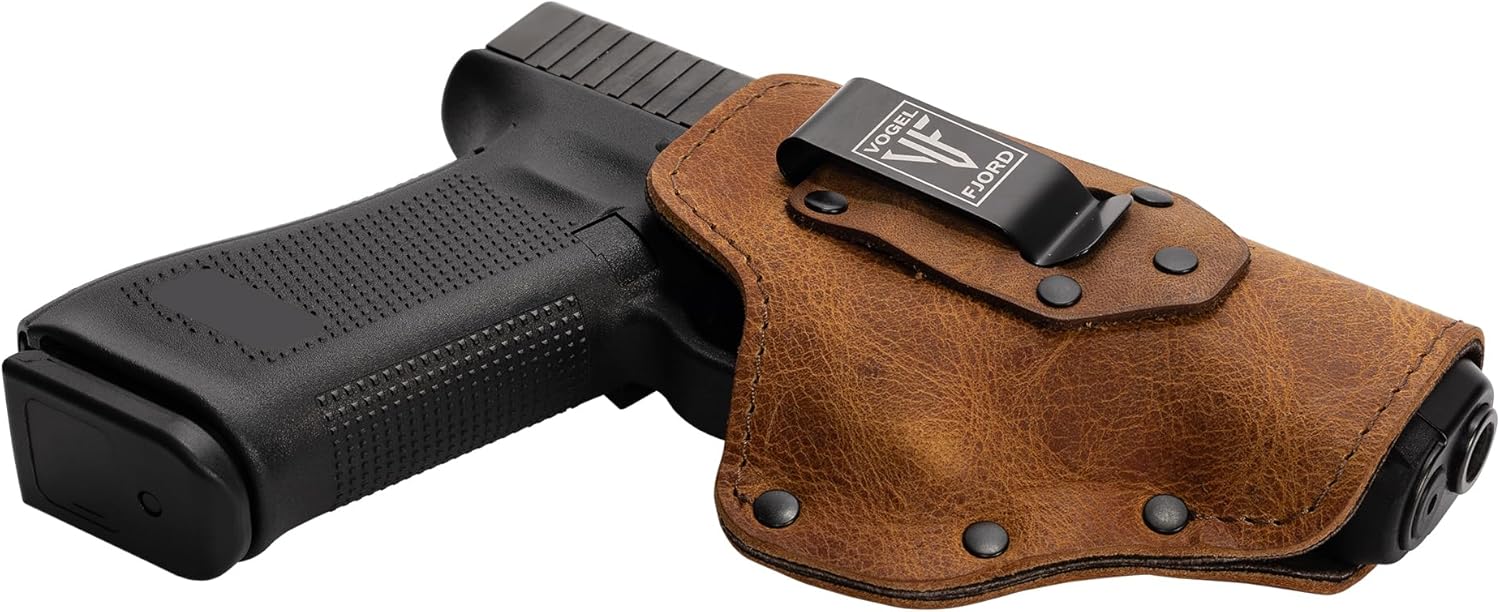 Buffalo Leather Gun Holster IWB &OWB Concealed Carry-Fits Glock 17 19 22 23 25 31 32 47 Taurus TX22 S&W M&P Sig P220, 229, 250 and Similar Models
