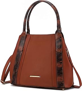 MKF Collection Tote Bag for Women Snake Embossed Vegan Leather Handbag, Lady Fashion Designer Crossover Hobo Purse