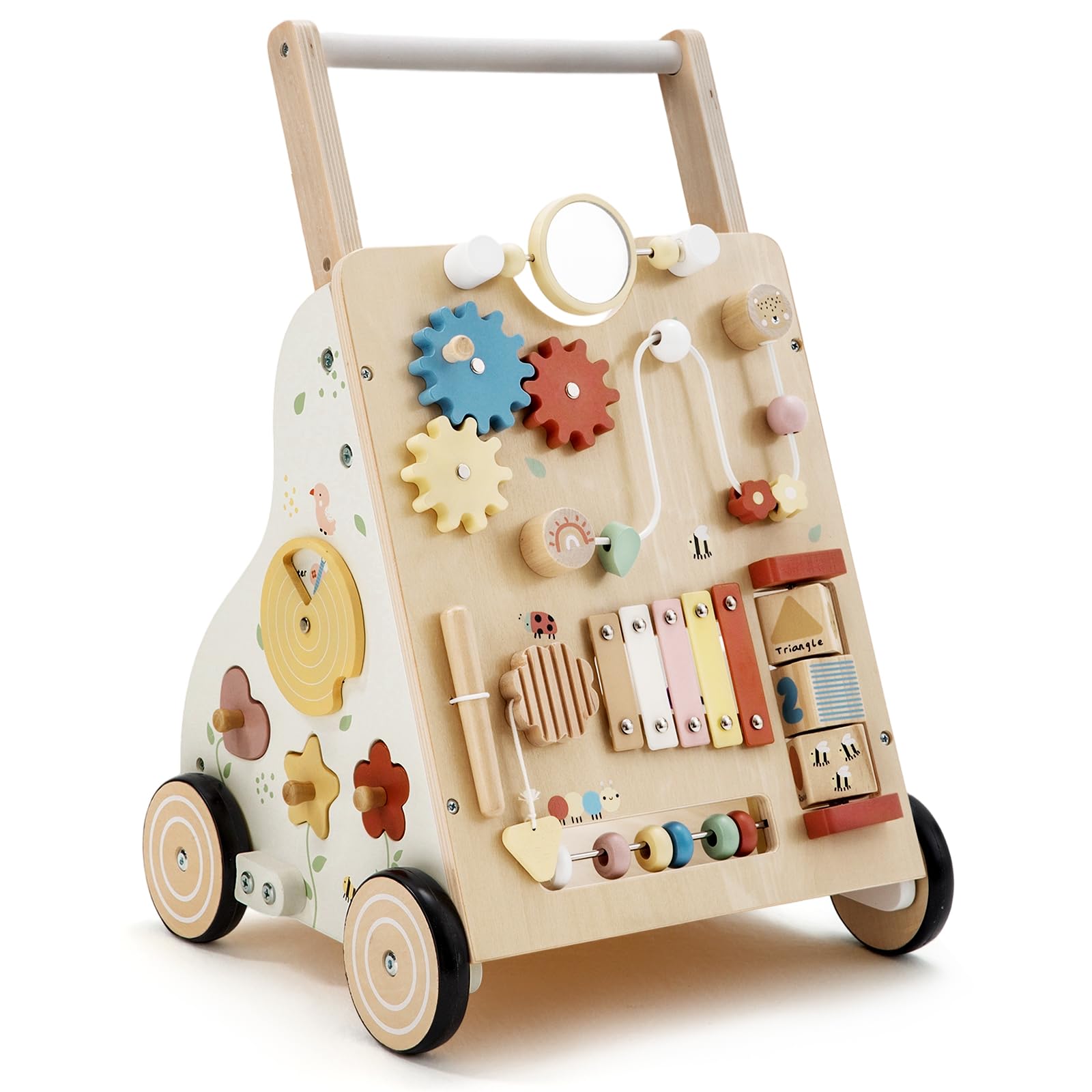 Amazon.com: PTINFLUCE Wooden Baby Walker, Baby Push Walker for